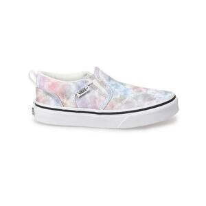 Vans Asher Heart Tie Dye Blue Purple Pink Kids Slip On Sneakers Shoes Size 6